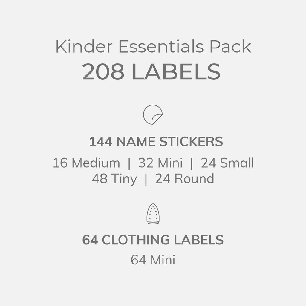 Name Labels Thumbnail Kinder Essentials Pack Contents