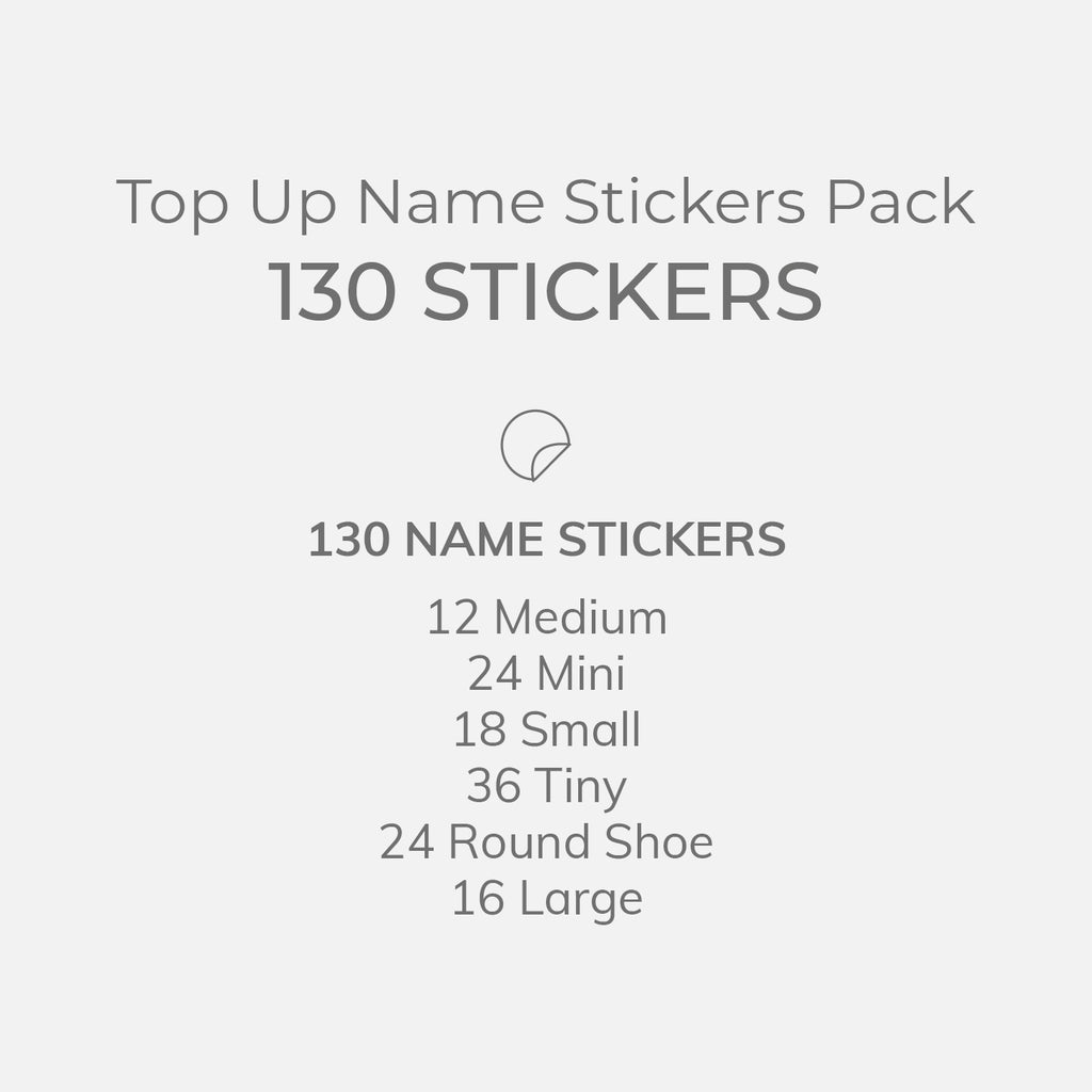 Top Up Name Sticker Pack Pack Contents